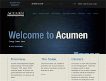 Tablet Screenshot of acumencapital.com